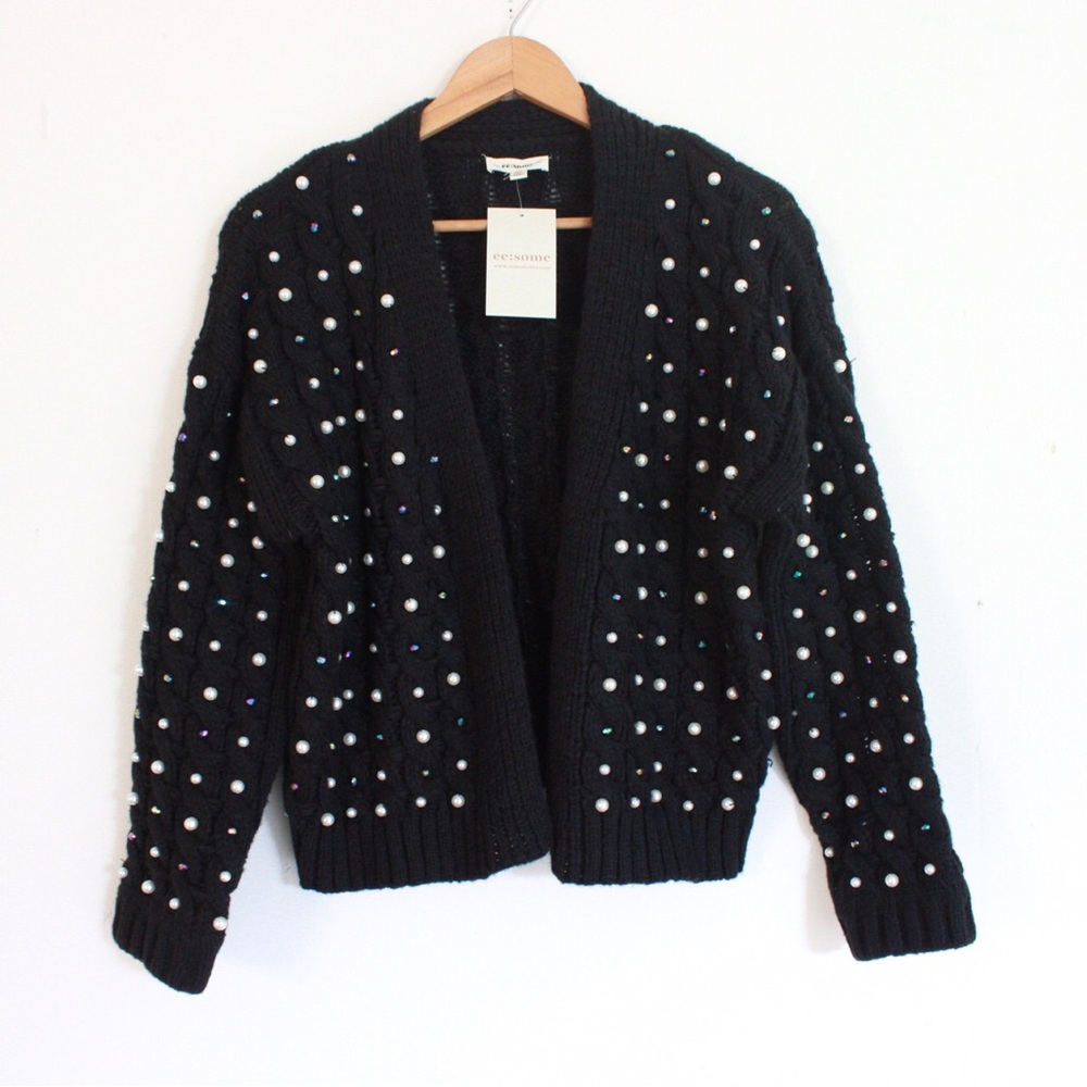 ee:some Beaded Cable Knit Cardigan